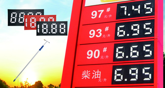 Aluminum Plastic Plate Gas Station Digital Price Signs Oil Price 7 Segment Display Board